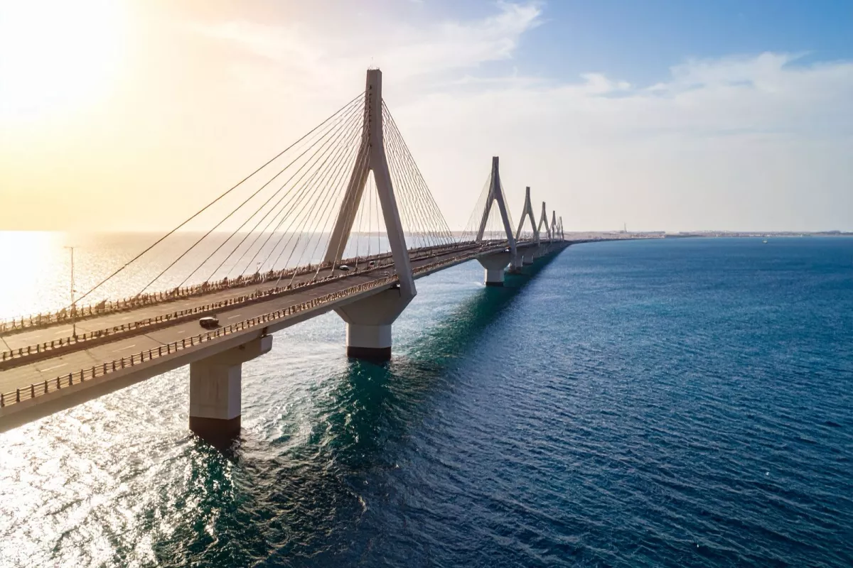 If the proposed bridge is realized, it would improve connectivity to Saudi Arabia's burgeoning Neom giga-project