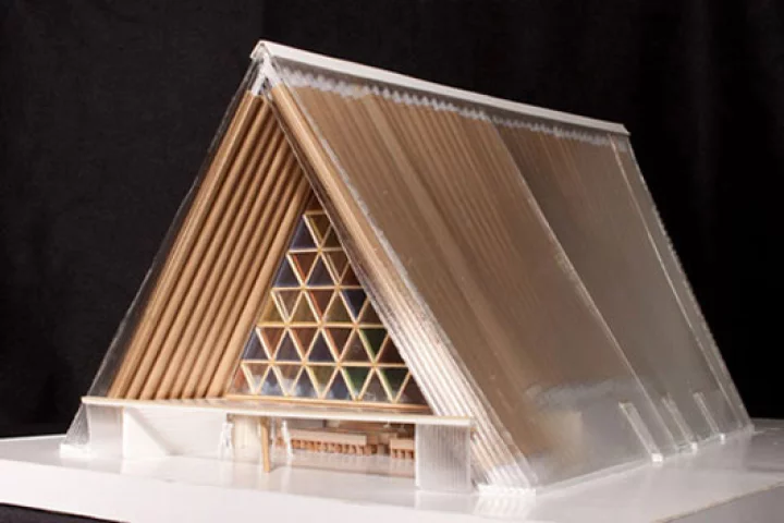 A model of the planned Christchurch Cathedral (Image: Shigeru Ban)