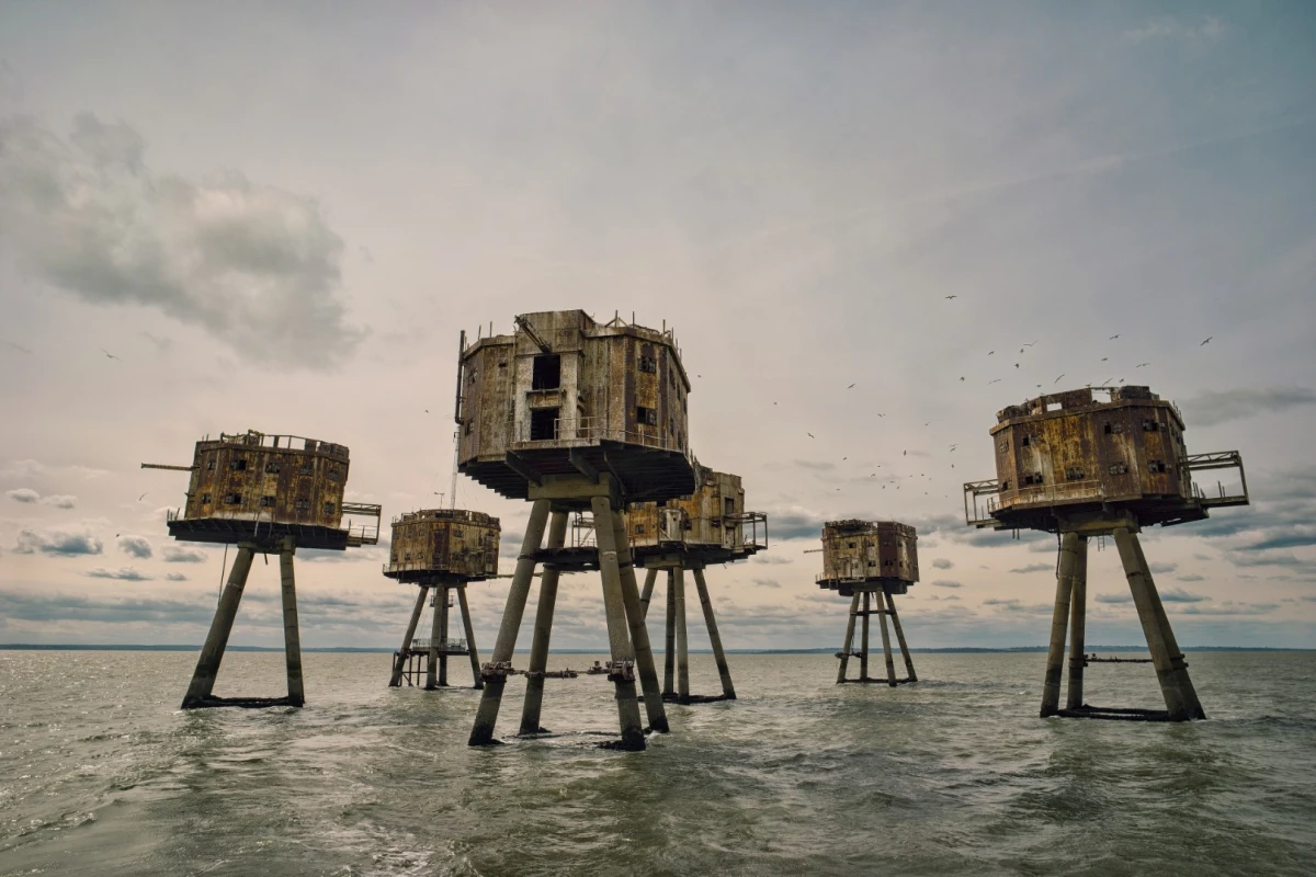 English History Winner - Red Sands Sea Forts, Thames Estuary. "Part of the WW2 fortification of Great Britain. These forts were built to aid the protection of London from air attacks in WW2."