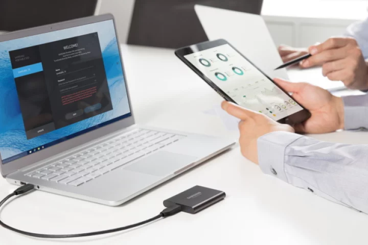 The T5 portable SSD is capable of data transfer speeds of up to 540 MB/s