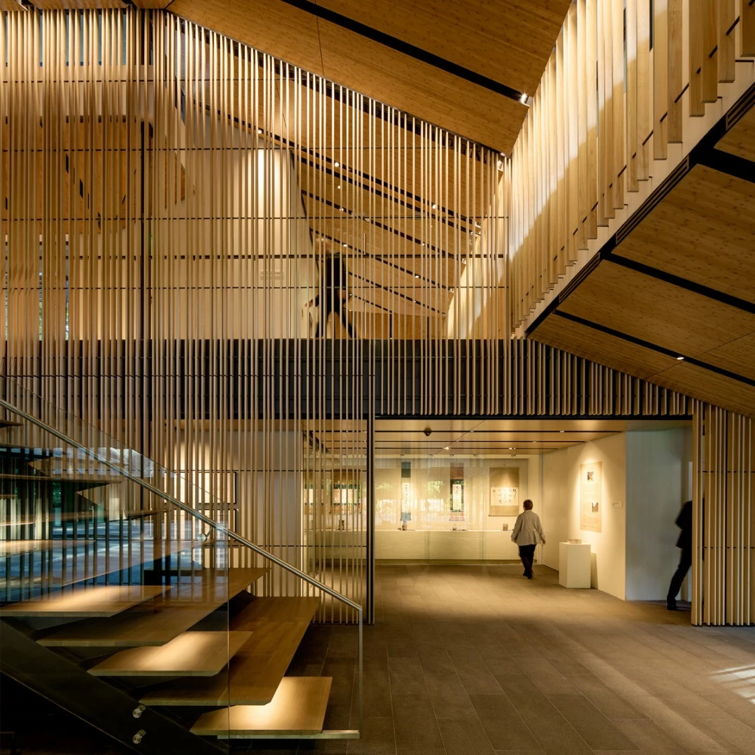 interior of the Cultural village in Portland's Japanese Garden, by Kengo Kuma & Associates
