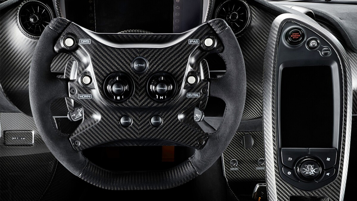 An indication of the extent to which Lanzante went in creating the P1 LM is the Alcantara-trimmed steering wheel. All five LMs use a modified version of the wheel used in the McLaren MP4/23 driven by Lewis Hamilton to win the 2008 F1 drivers title.