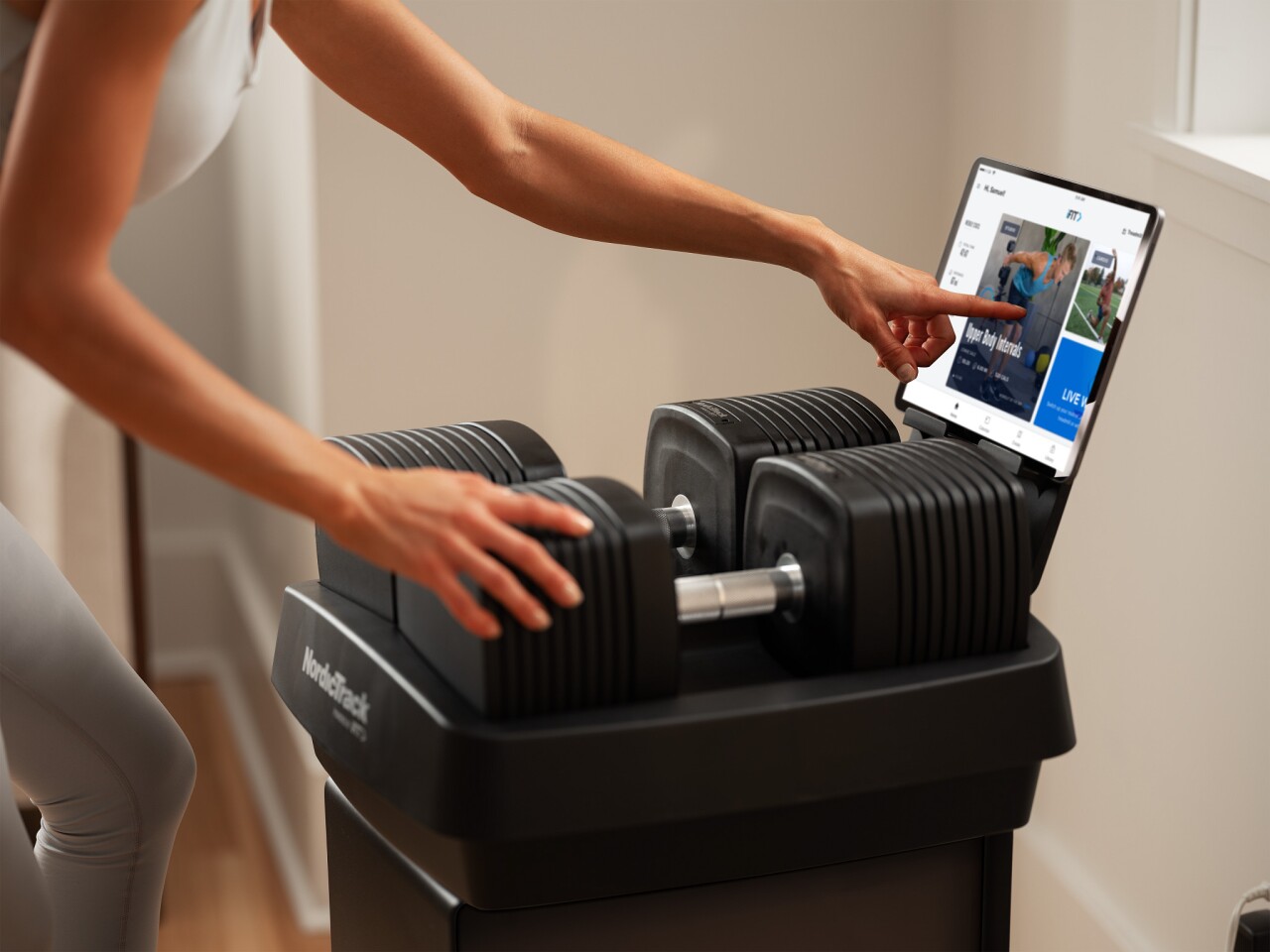 The iSelect tray features a tablet holder, but users have to supply their own tablet (if desired)