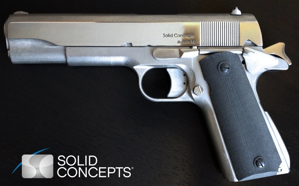 The fully assembled 3D-printed Model 1911 45ACP (Image: Solid Concepts)