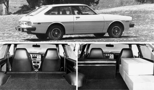 Toyota's hottest seller in 1976 was the Liftback with innovative split rear seats. The Liftback accounted for one third of all Corolla sales in 1976