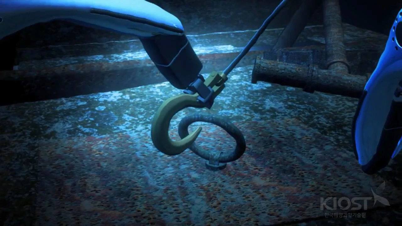 The Crabster hooks a wench onto an object on the sea floor