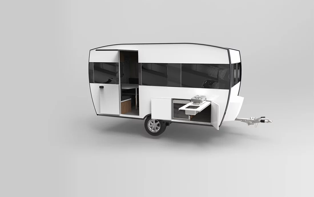 The Knaus Tabbert Travelino is a lightweight caravan concept