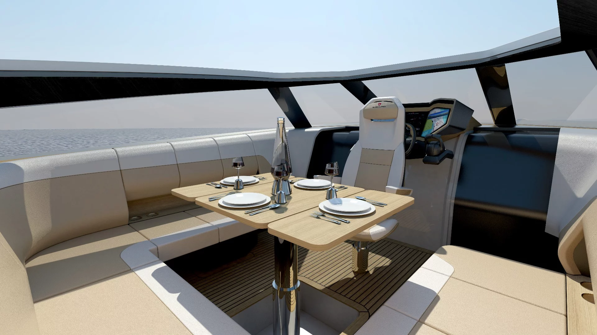 The fold-out table provides for some dining under the open sky