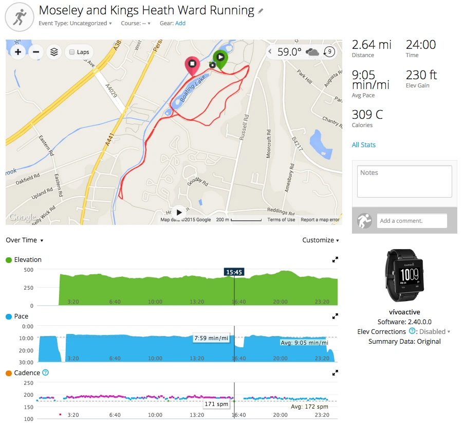 The GPS ability of the Garmin vivoactive means you can map you run or bike ride without carrying your phone