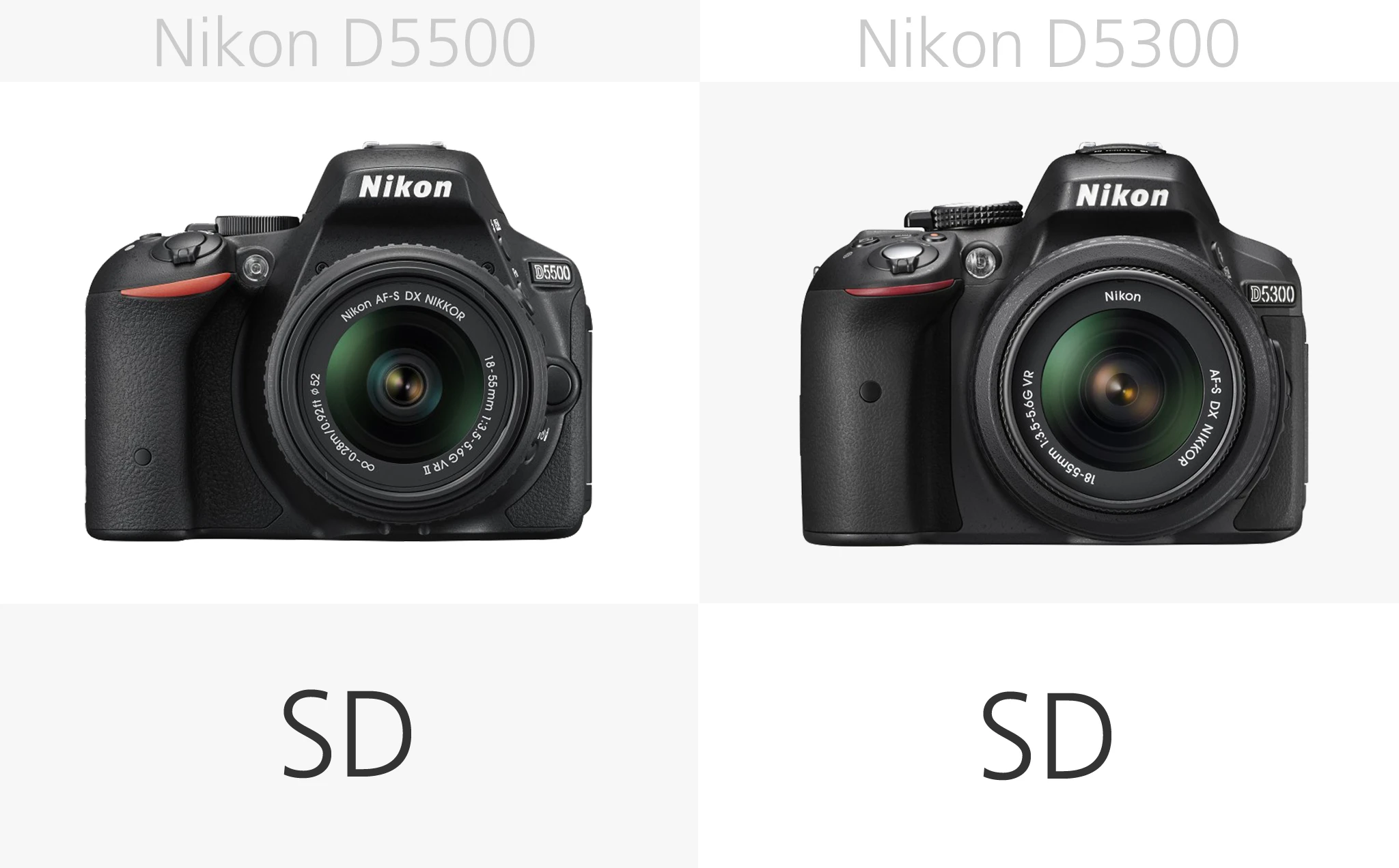 Nikon D5500 vs. Nikon D5300 storage media comparison