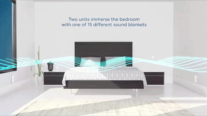 When plugged into different parts of the bedroom, the Nightingale white noise system is said to create a sound blanket that blocks incoming sound and helps a user sleep better