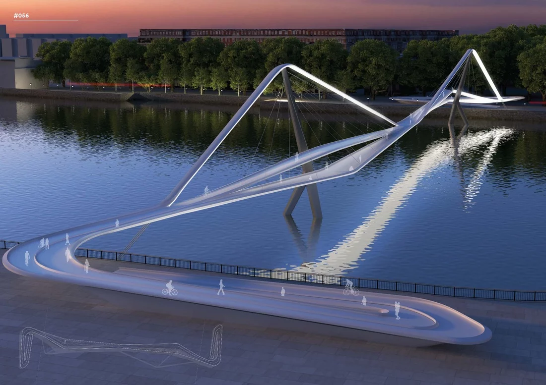 This design is marked by the use of unusual angles (Image: NEP Bridge Competition)