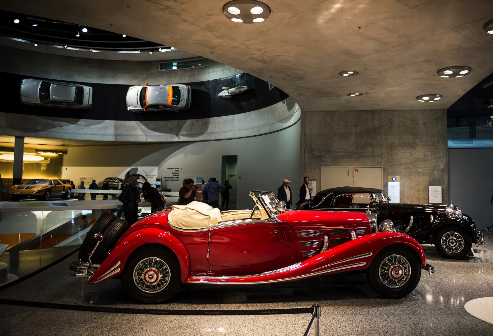 The Mercedes-Benz 540K Spezial Roadster on display at the Mercedes-Benz museum