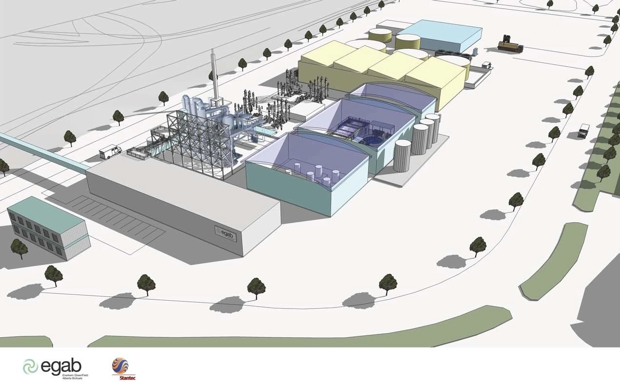 3D rendering of the Waste-to-Biofuels complex
