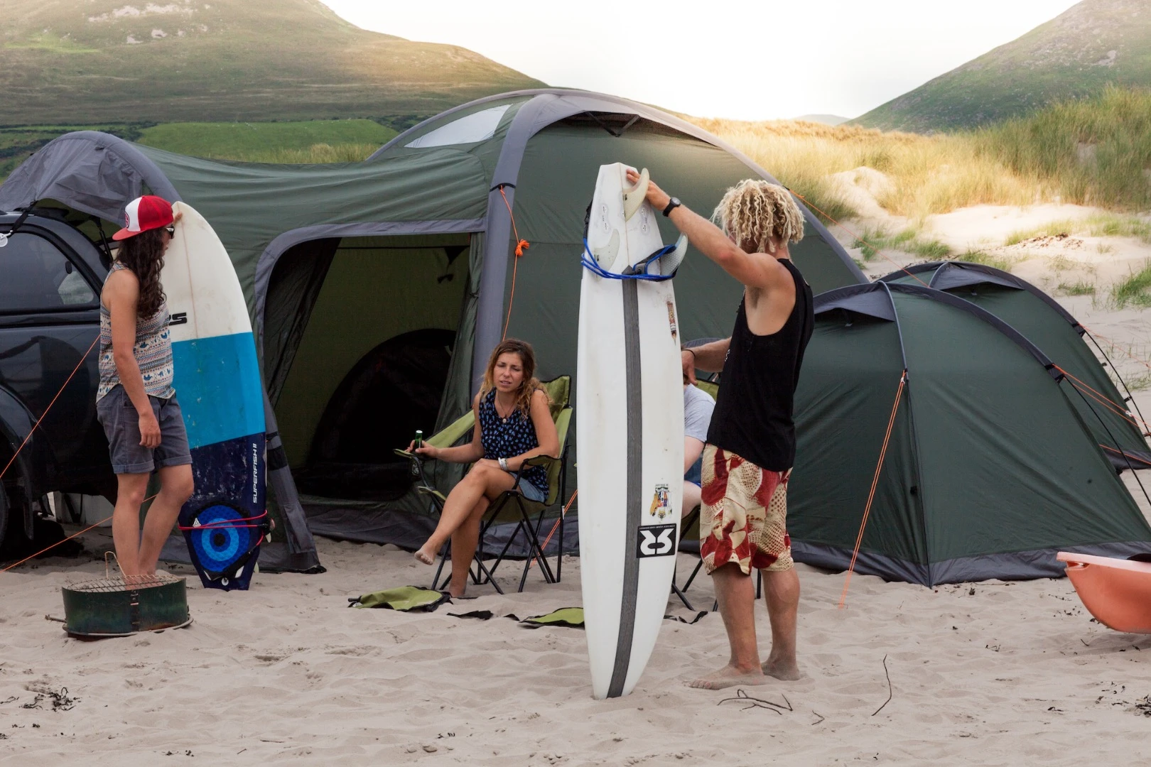 In all, you can attach up to three Duo tents to the Core