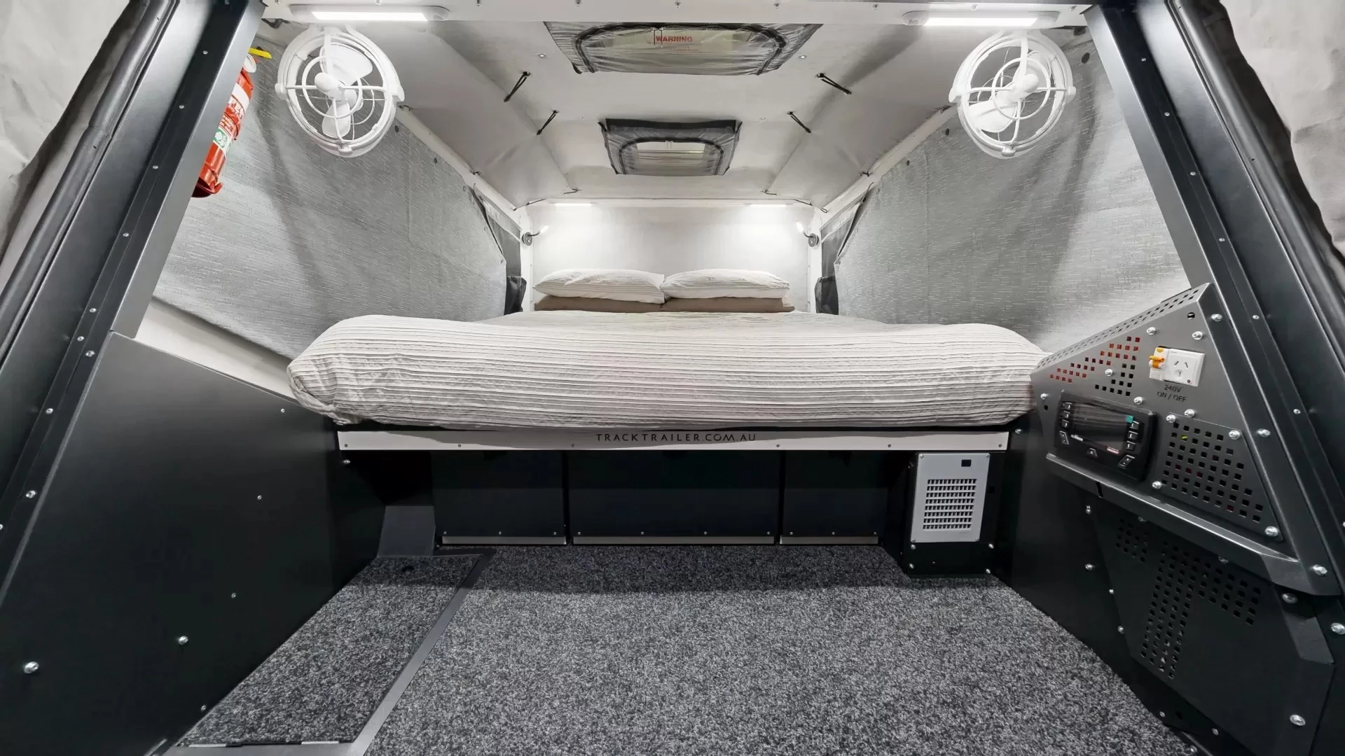 The drop-down deck serves as an extension of the cabin