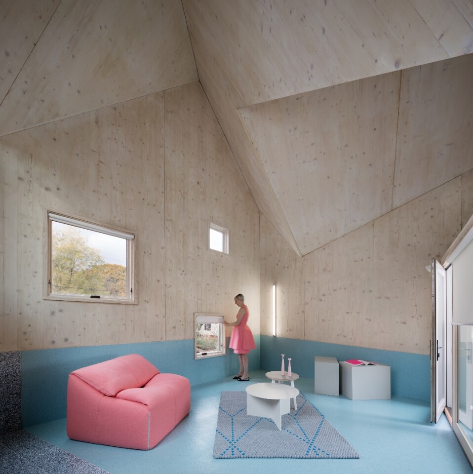The use of the CLT technology allowed the home to be assembled onsite in just 14 days