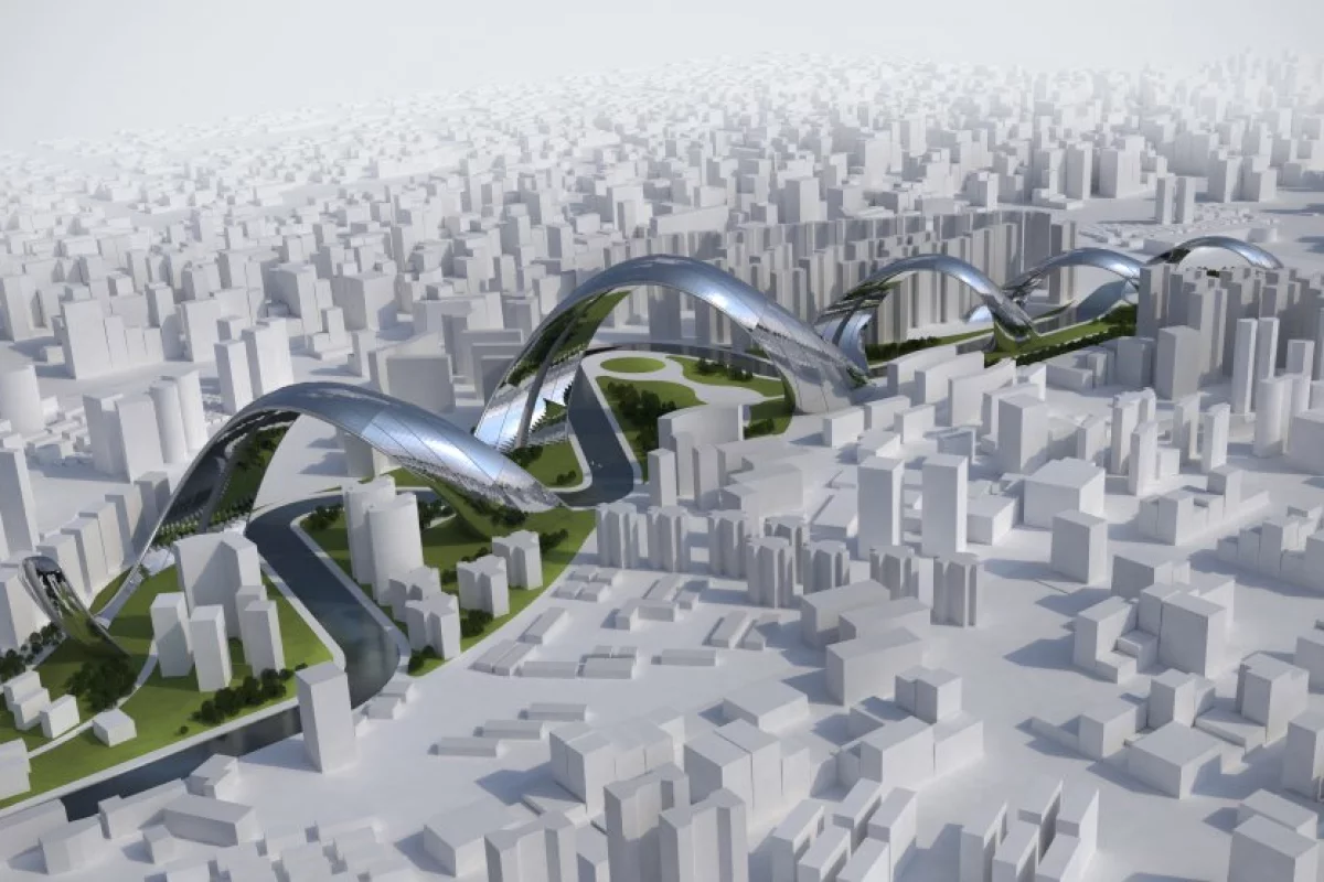 Sity - Shanghai city architectural concept designed to resemble a Chinese dragon