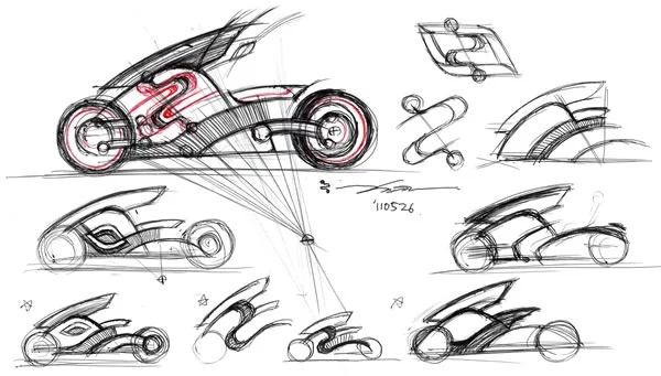 zecOO electric motorcycle sketches