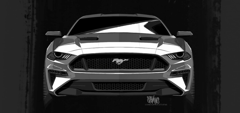 The 2018 Mustang's grille is now narrower and more Focus-like than previously seen on the ‘Stang