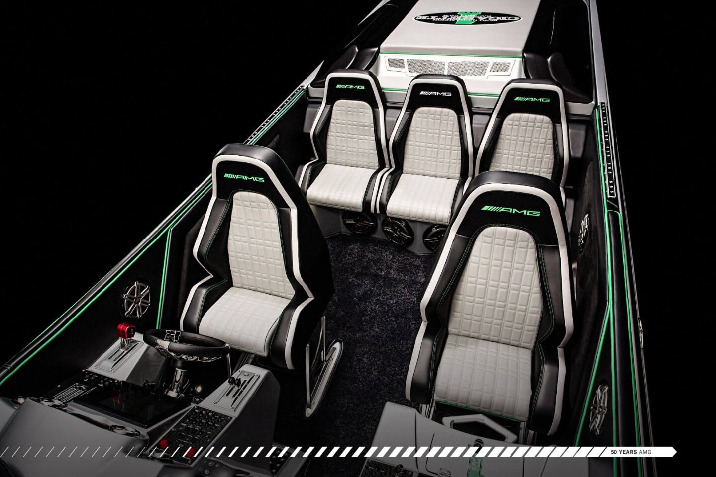 The seats in the Marauder 50 are fitted with unique inserts