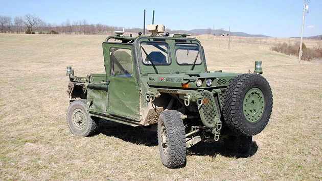 The US Marines' autonomous vehicle has successfully demonstrated the ability to follow a person wearing a beacon (Photo: TORC Robotics)