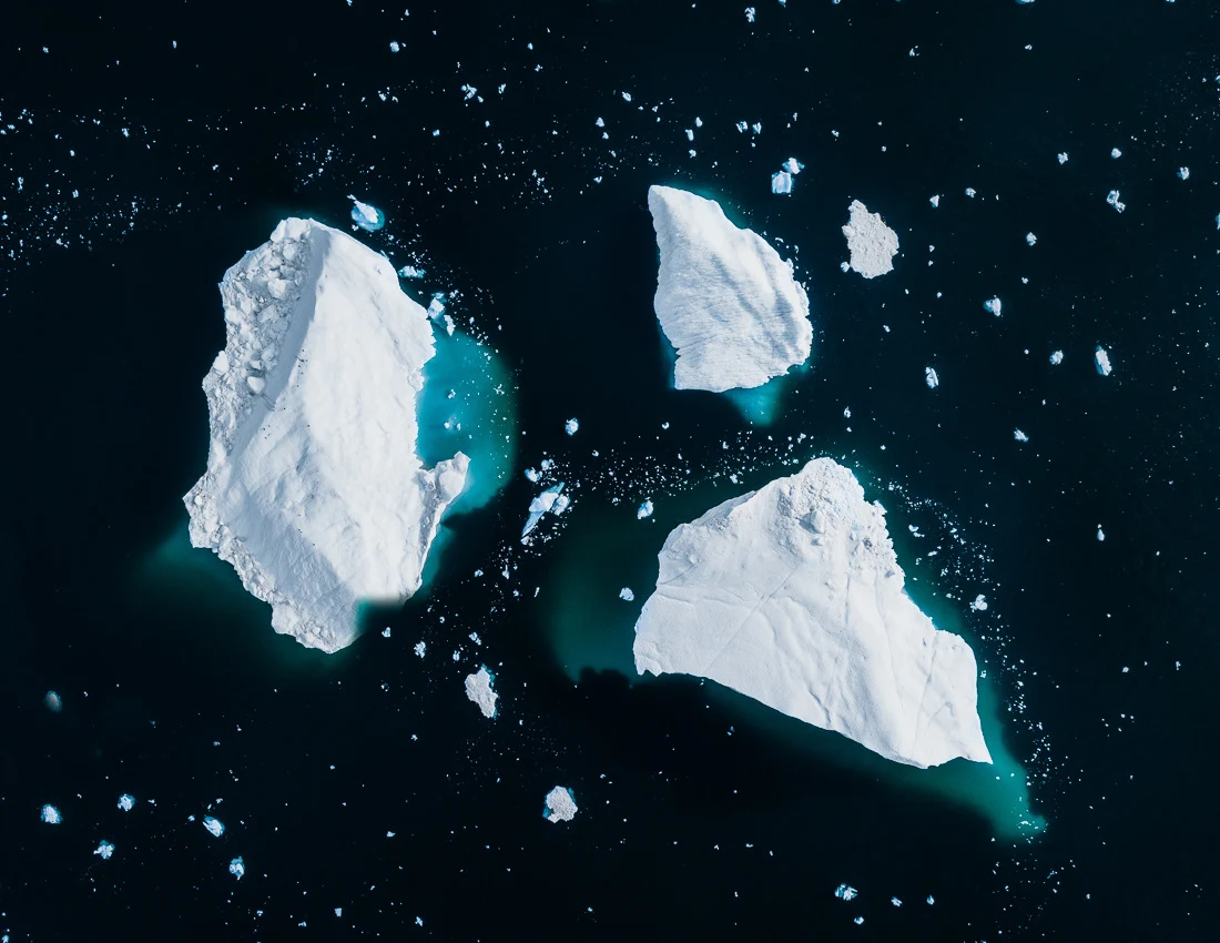 The Iceberg Series II is Hegen's most recent set of images from his aerial work in Greenland