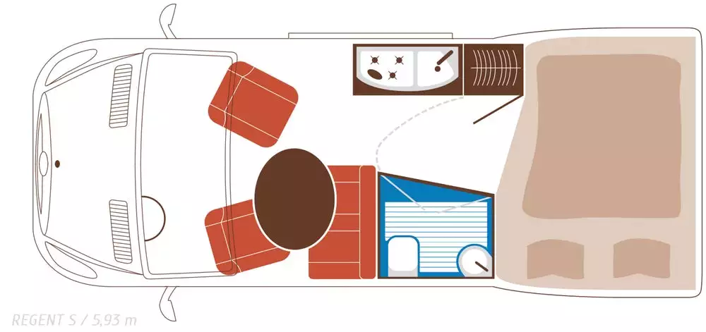 La Strada Regent S camper floor plan