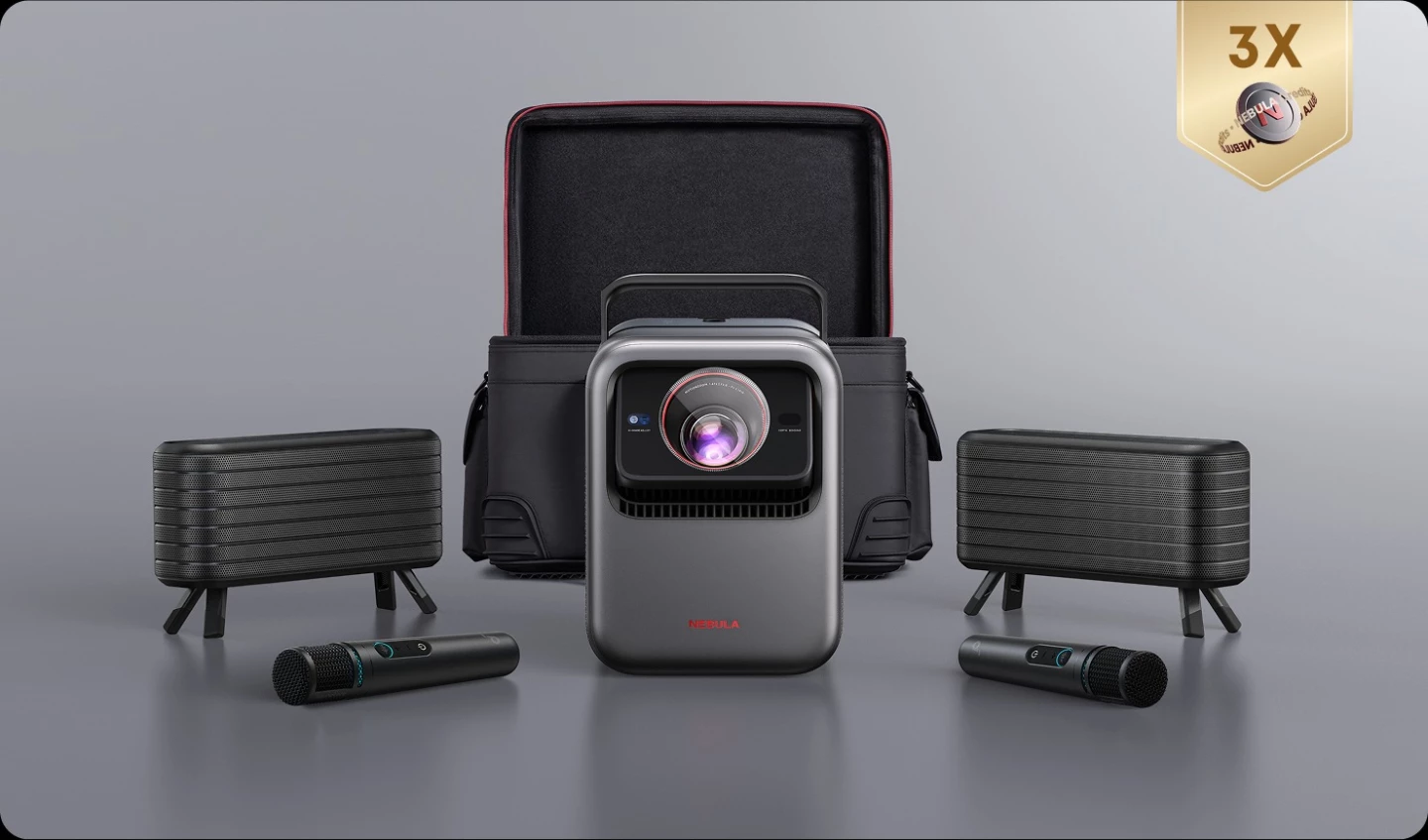 This bundle with two wireless speakers, two karaoke mics, and a carrying case can be had for a discounted price of $3,200 with an early order