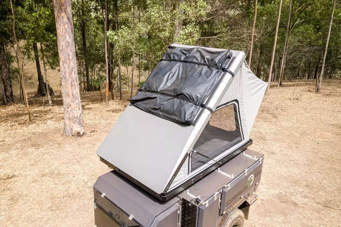 Awning packed on the roof