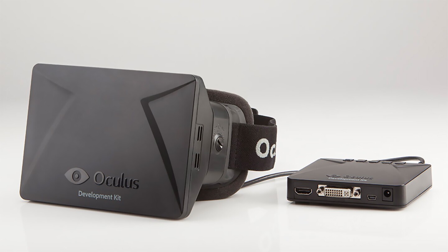 The first Oculus Rift dev kit, which sparked today's VR flame
