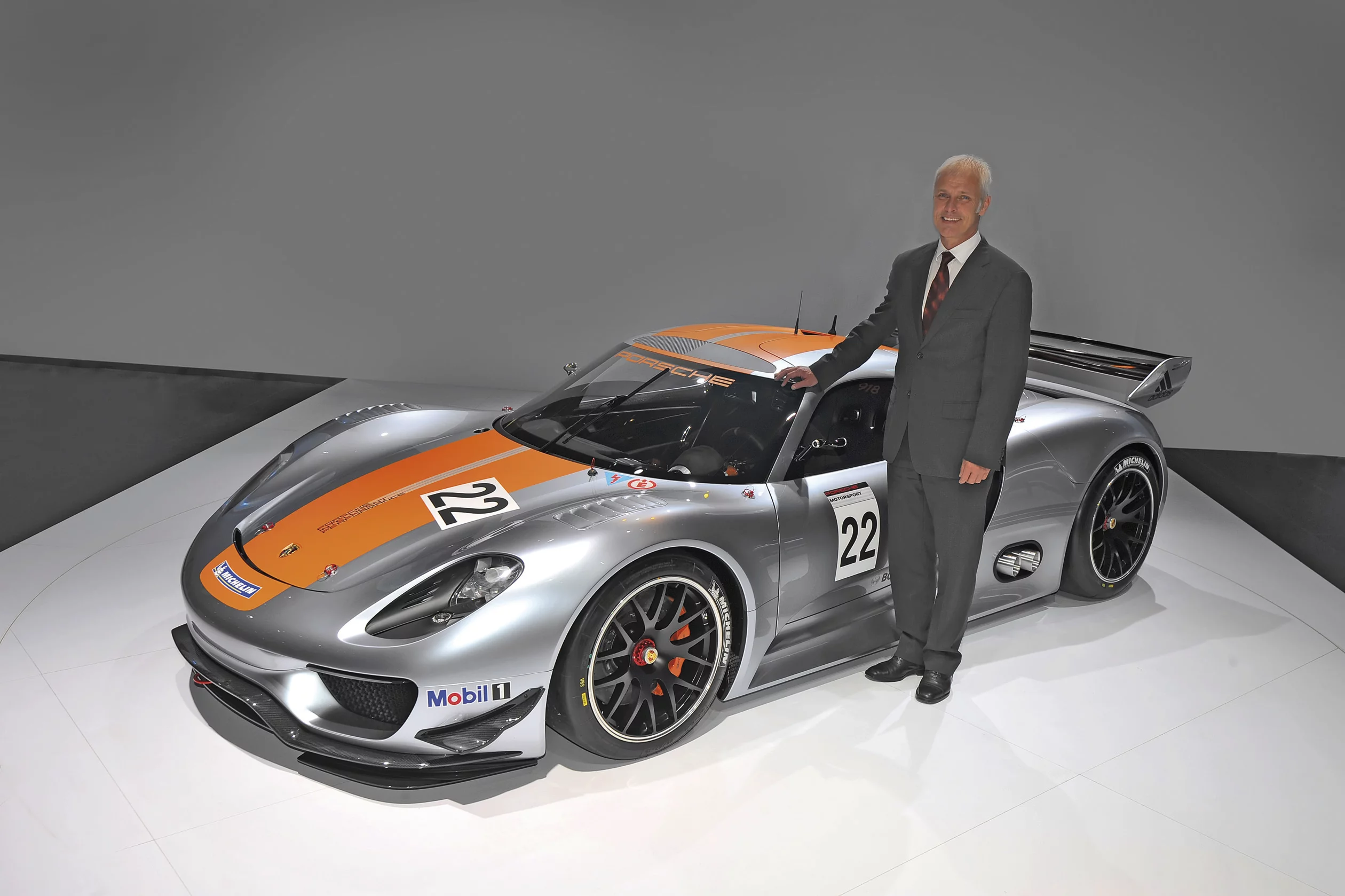 The Porsche 918 RSR - motor sports version of the 918 Spyder concept car - made its world premiere in Detroit this morning