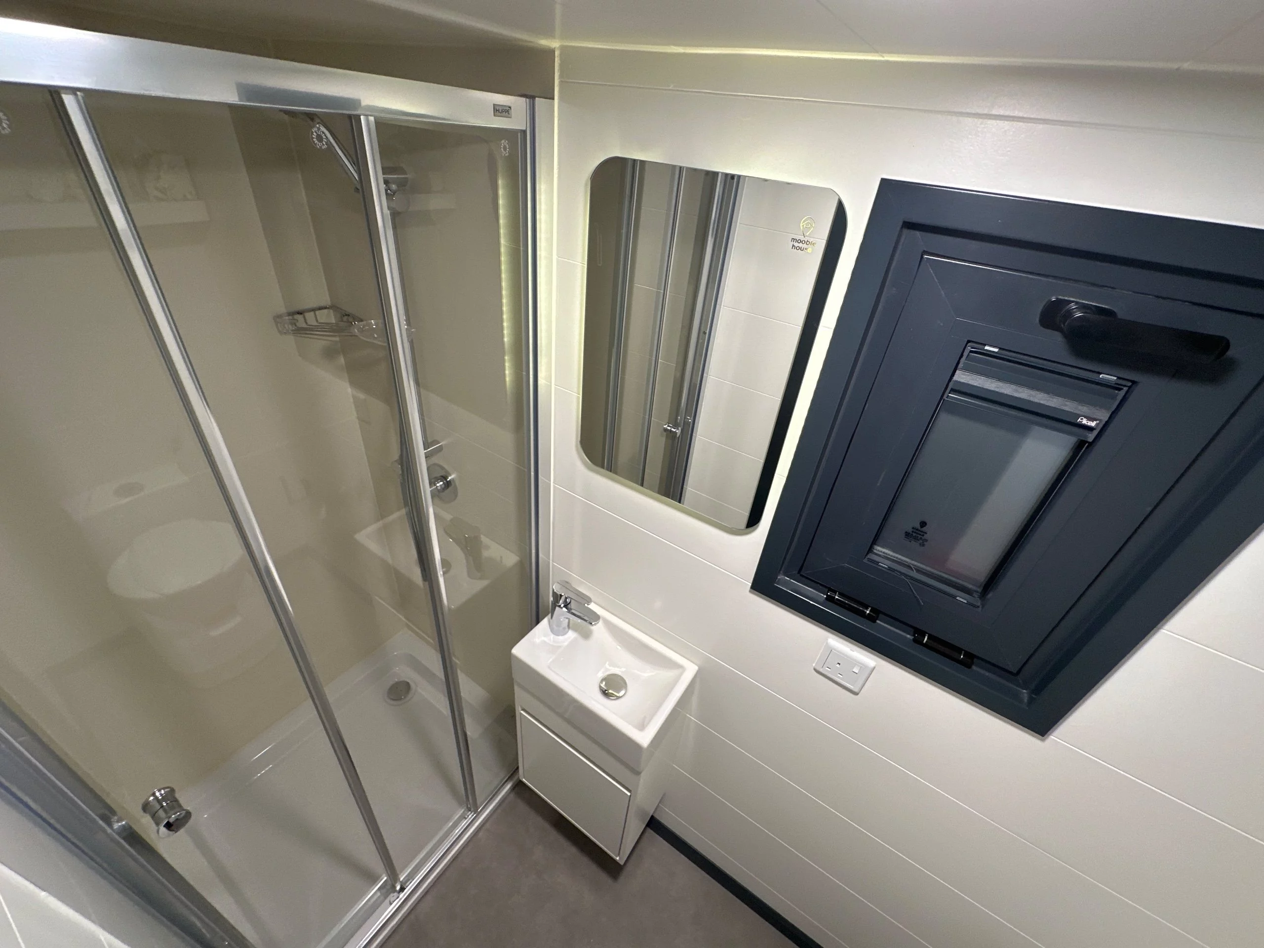 The Mo.5 450's bathroom also includes a shower and a very small sink