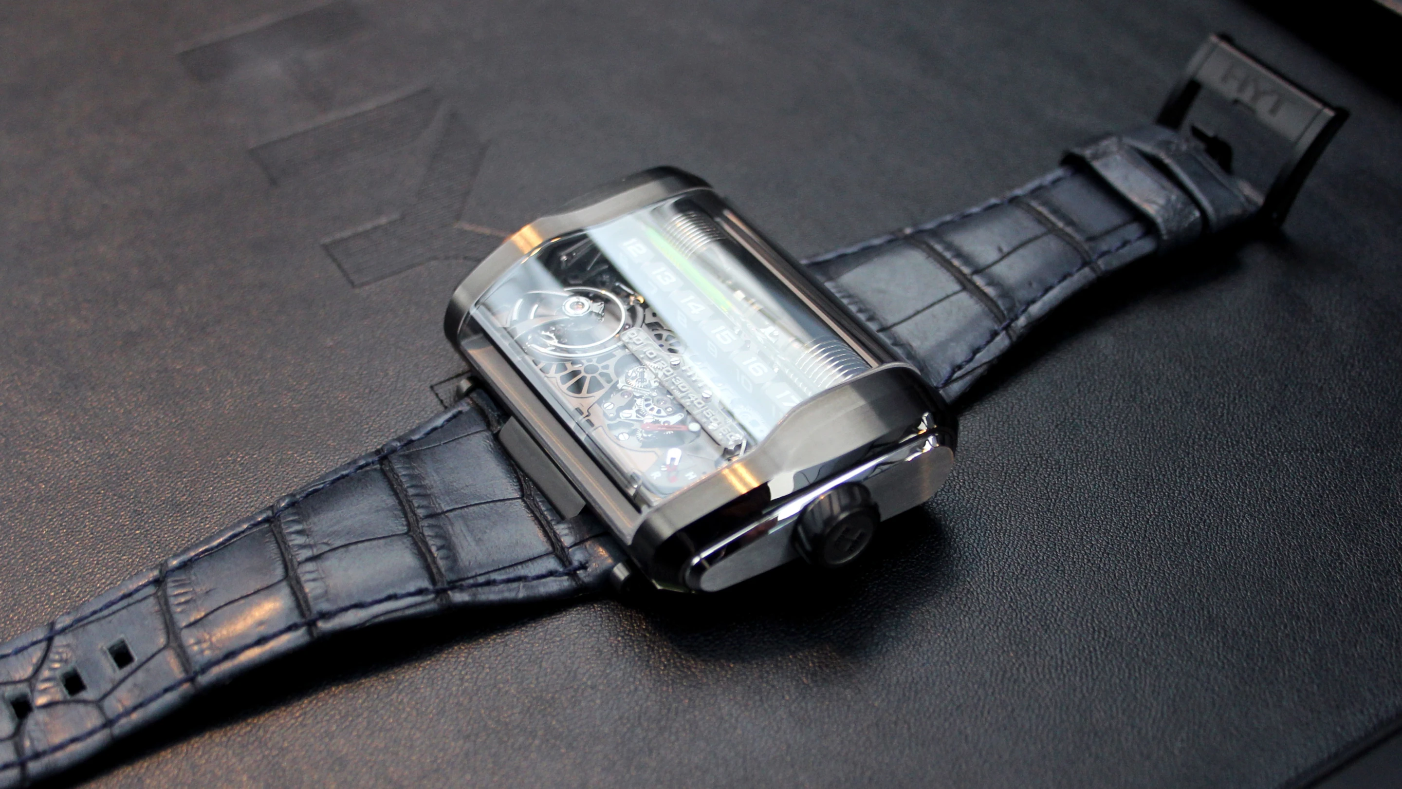 Not only does the new watch represent a significant evolution of HYT's standout mechanism, but it's also one of the most eye-catching timepieces at Baselworld 2015 (Photo: Chris Wood/Gizmag)