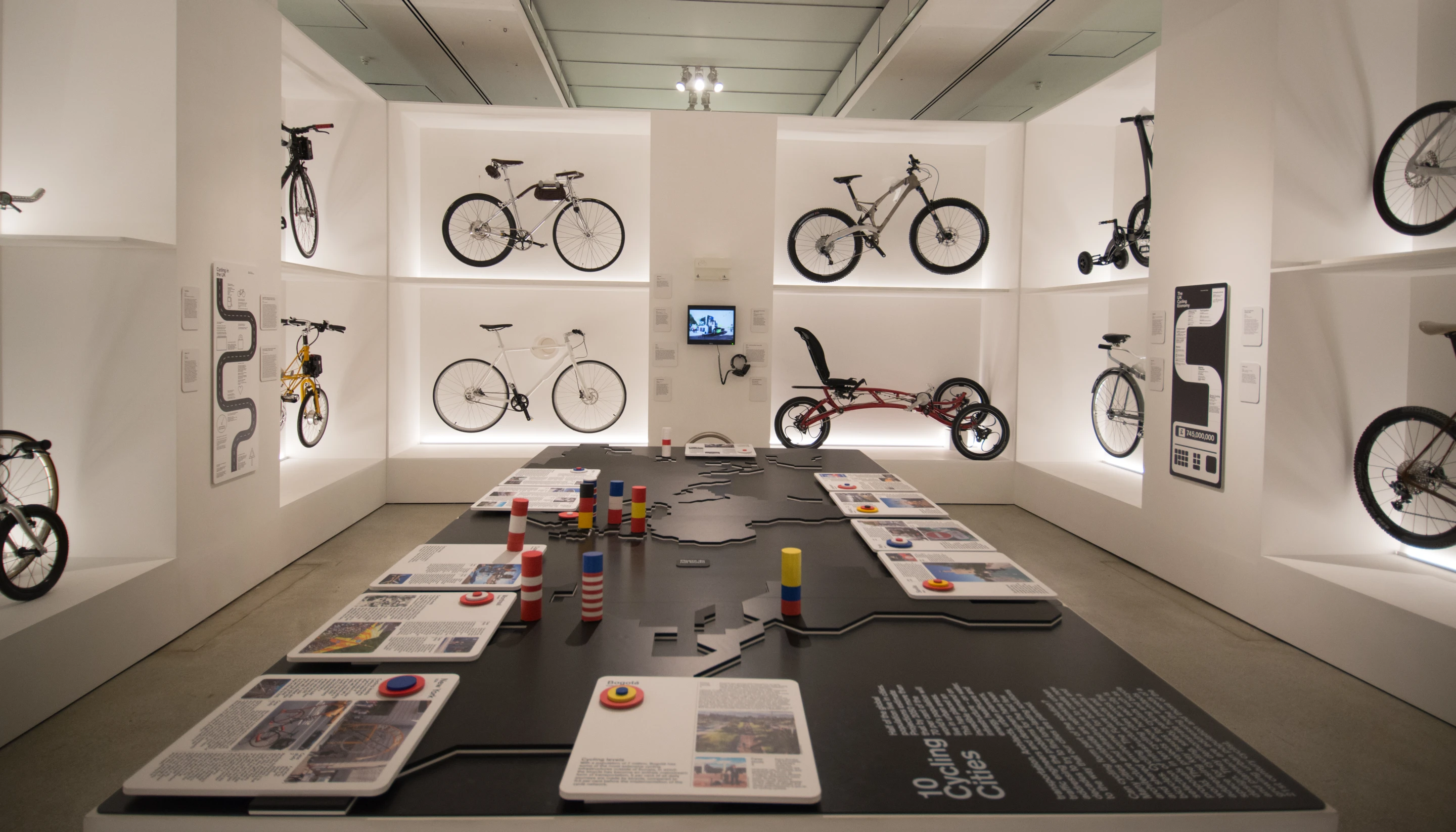 Potential bikes on display in the Future Bikes section of the exhibition