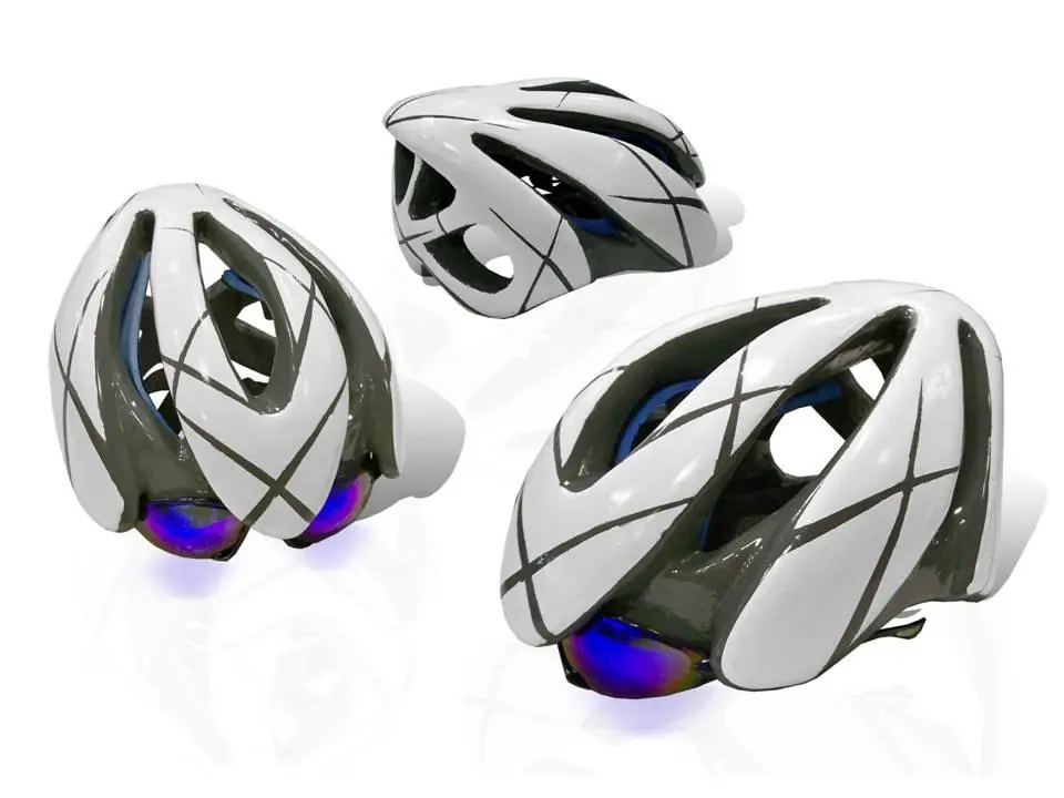Aharixe is a helmet with an ergonomic and ultralight design with a slot for holding glasses and and airbag system