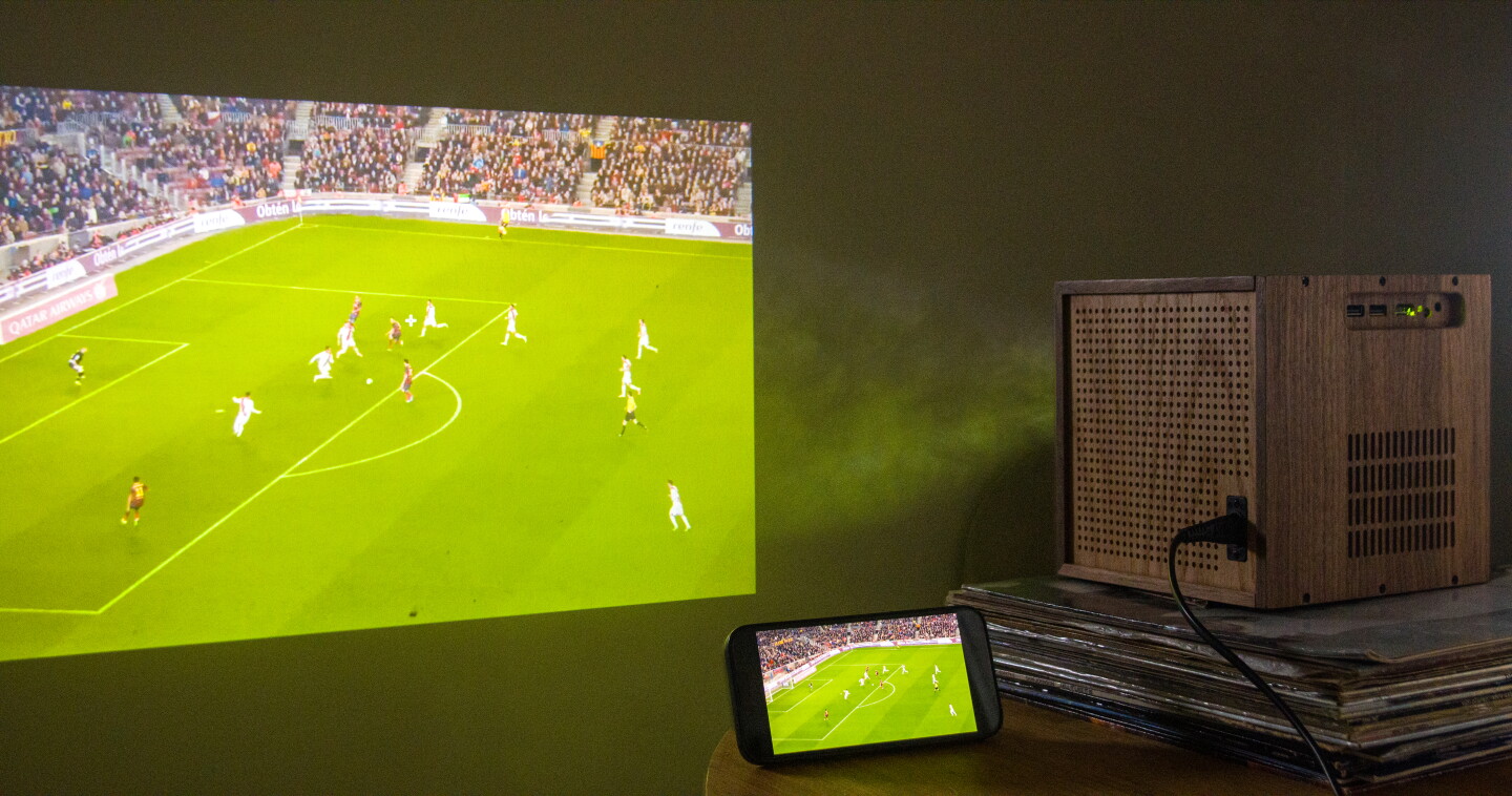 The LightBoks has a maximum 16:9 image size of 180 inches