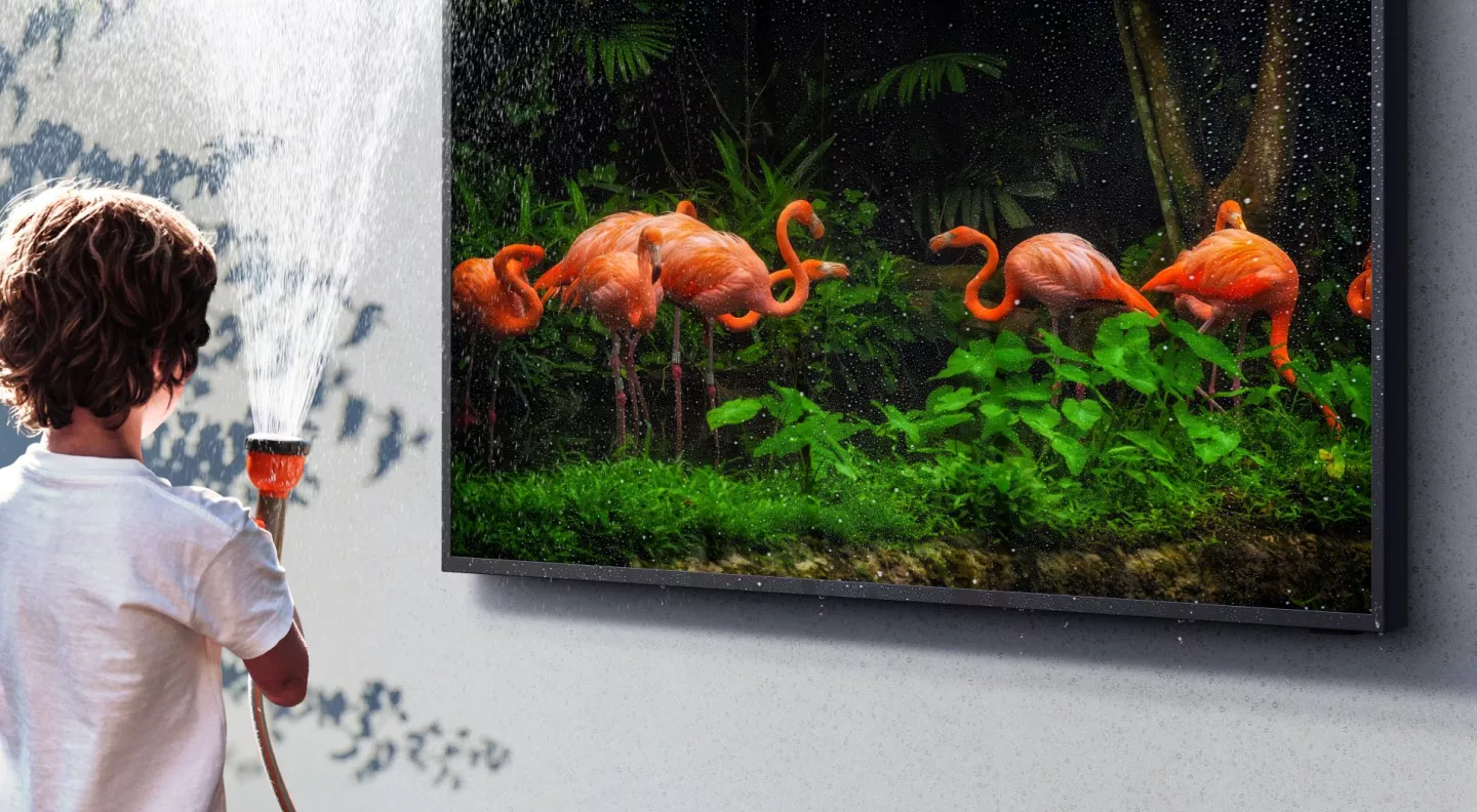 The Terrace 4K QLED televisions are IP55 water- and dust-resistant