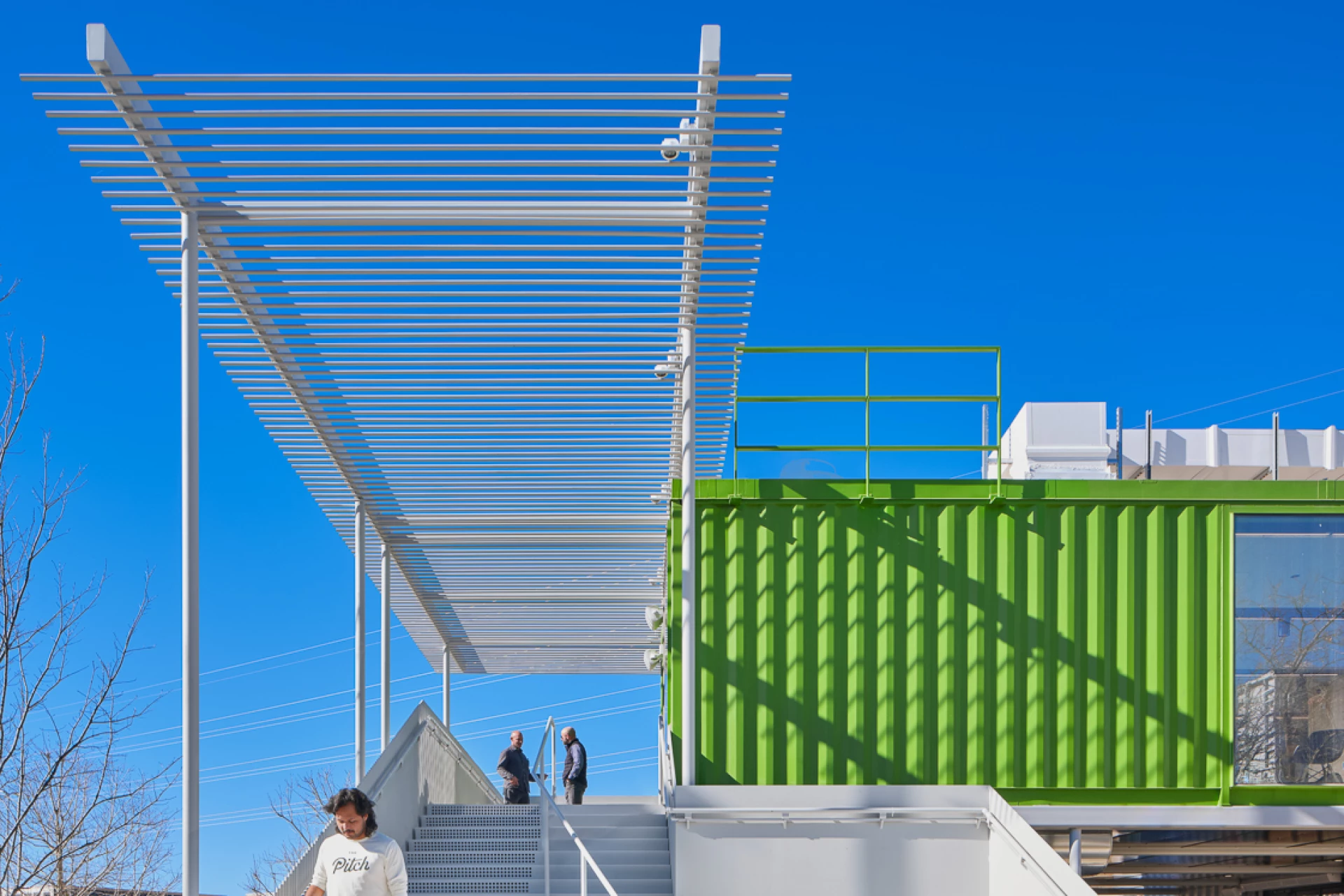 Mixed-use entertainment complex built using 23 shipping containers