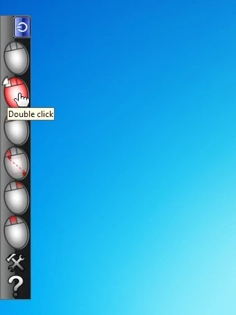 Clikka Mouse puts a small bar at the left of your screen, where users can select which "click" function is to be automatically performed