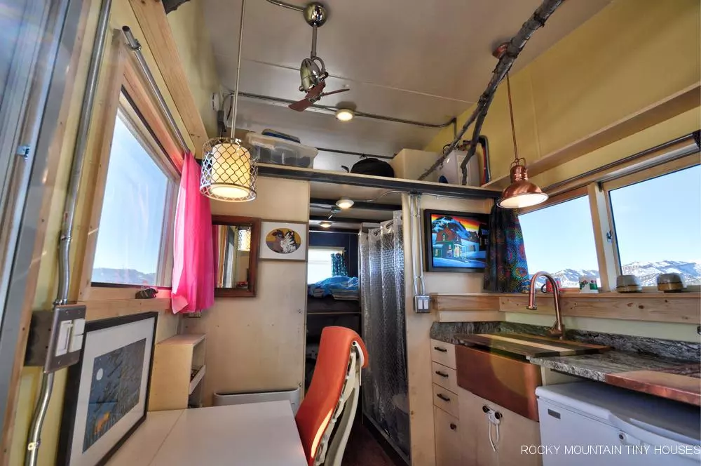 The Tucson's interior looks pretty packed and the home measures just 28 ft (8.5 m)-long