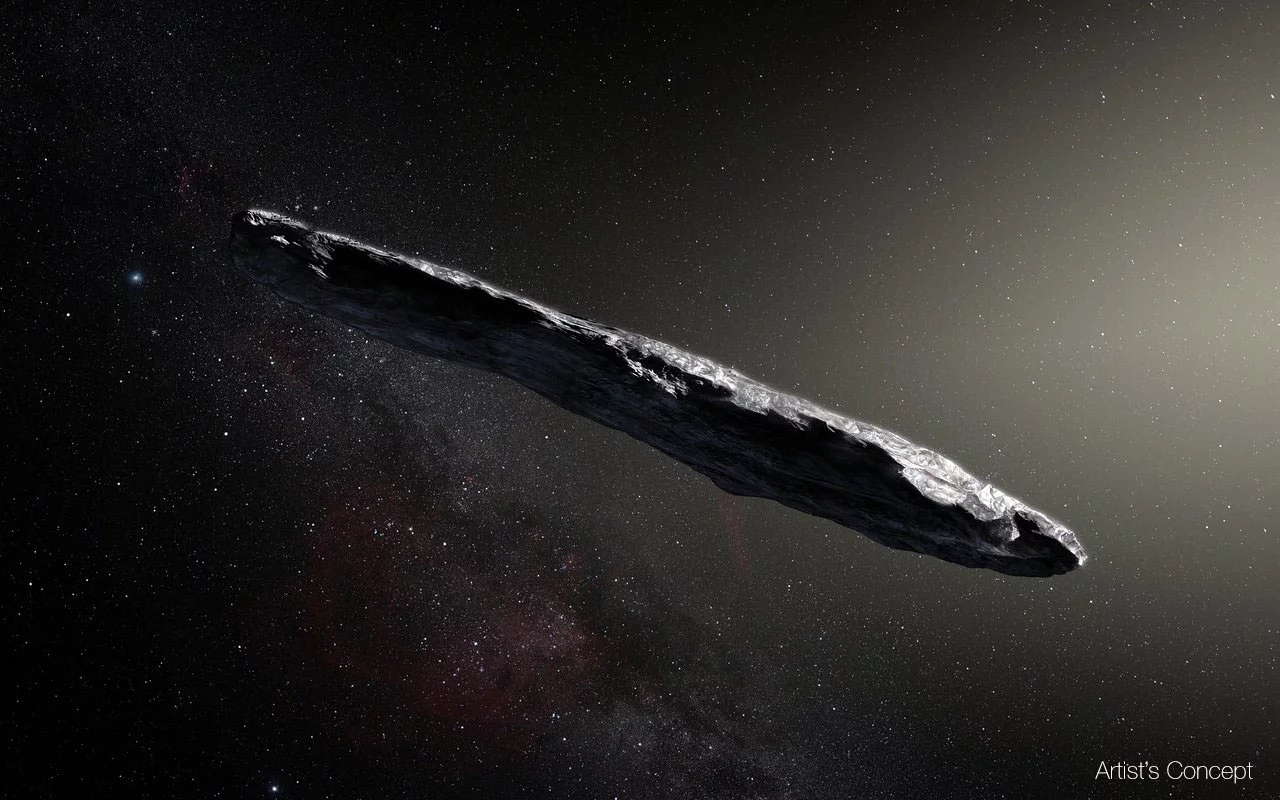 Artist's impression of the asteroid ‘Oumuamua, also known as A/2017 U1