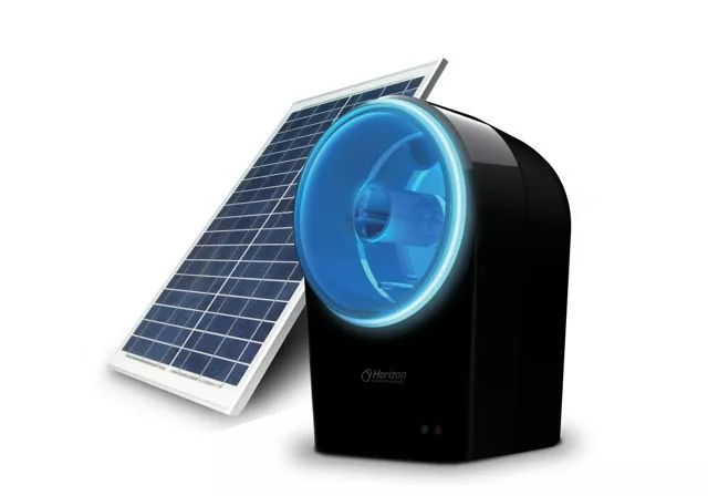 The optional solar panel and Hydrofill charging station