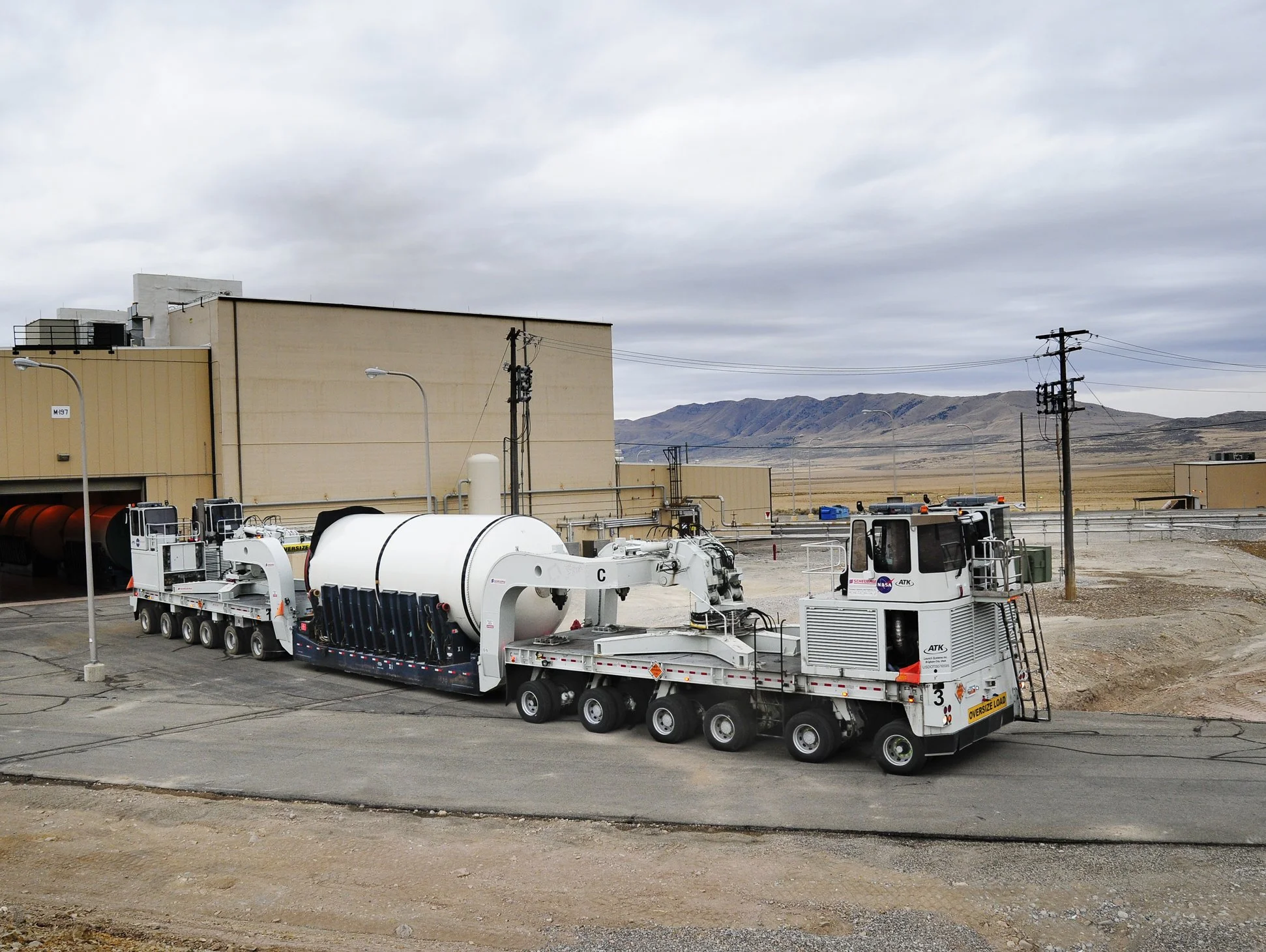 SLS solid rocket booster segment being moved (Image: ATK)