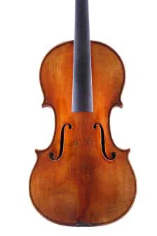 Photograph of the front of the original Stradivari Betts violin. (Photo: RSNA)