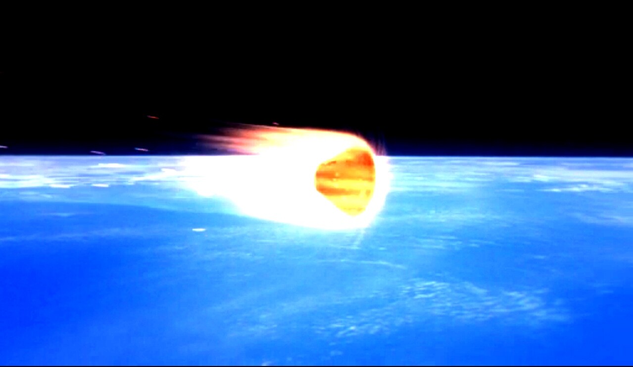 Artist's impression of Orion re-entering the Earth's atmosphere (Image: NASA)