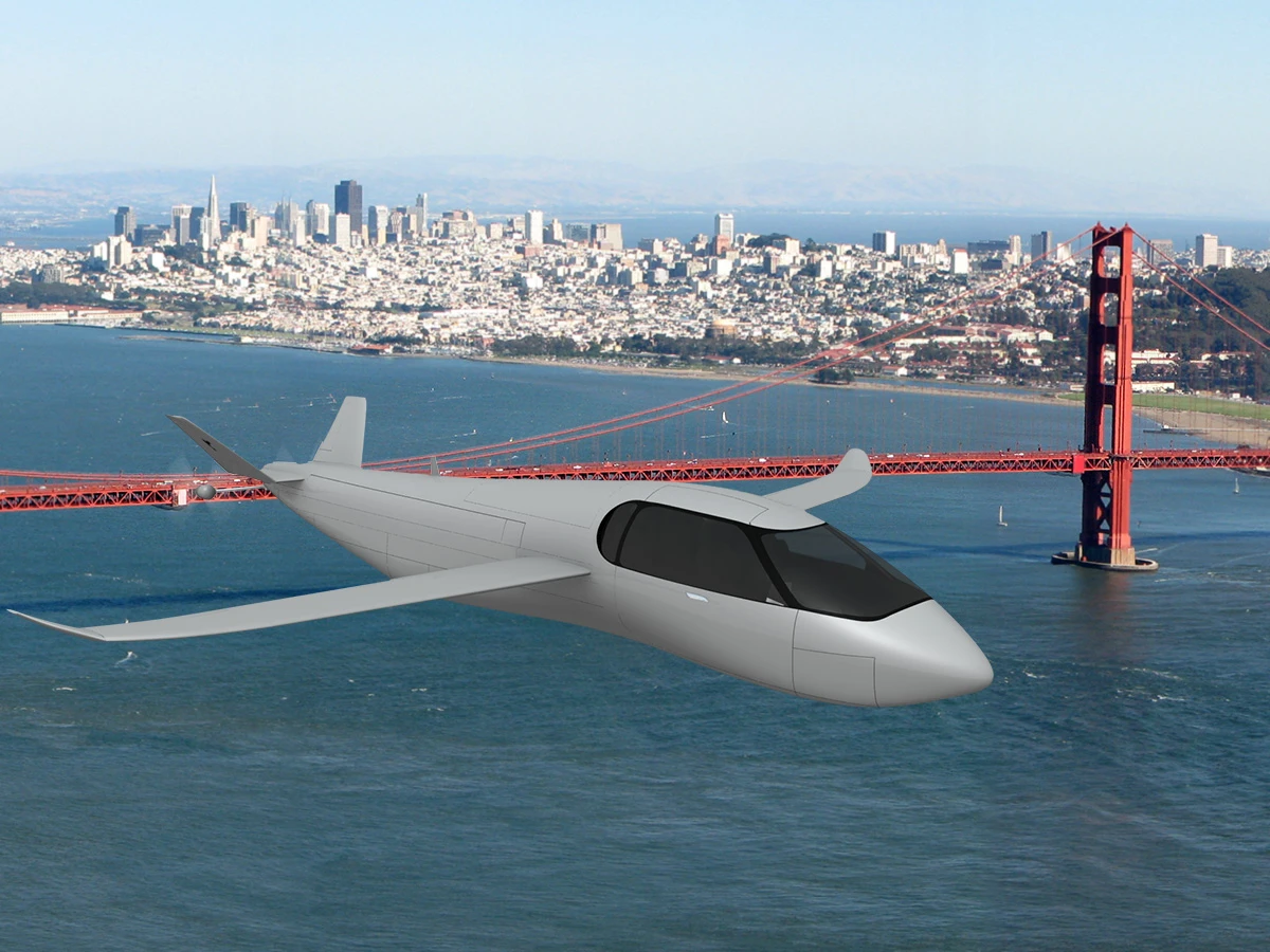 Artist's impression of the Krossblade SkyCruiser over San Francisco