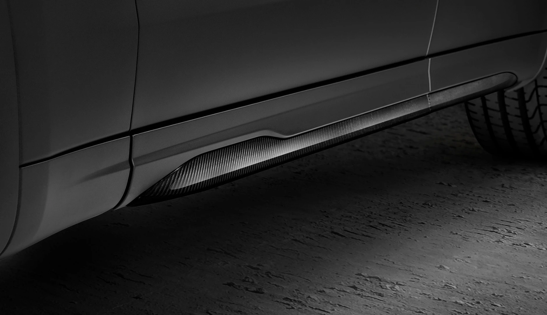 Carbon fiber side skirt inserts