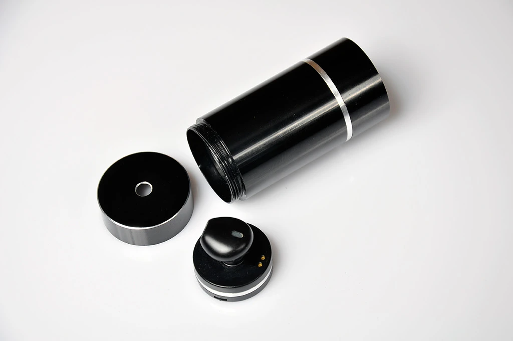 The earbuds come with a sleek tube for storage, which doubles as a charging device, with each charge of the 90 mAh polymer battery, said to be good for 20 days of use