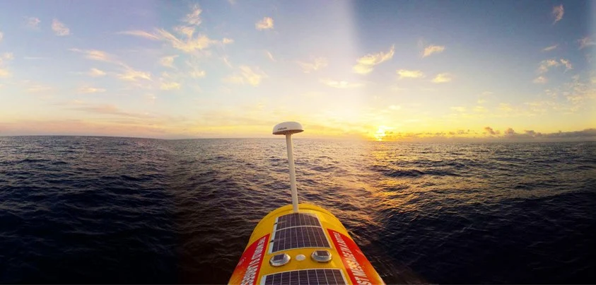 The enormous bottle is equipped with navigation lights, an Automatic Identification System, a radar reflector, and GPS tracking technology, all powered through solar panels on the top